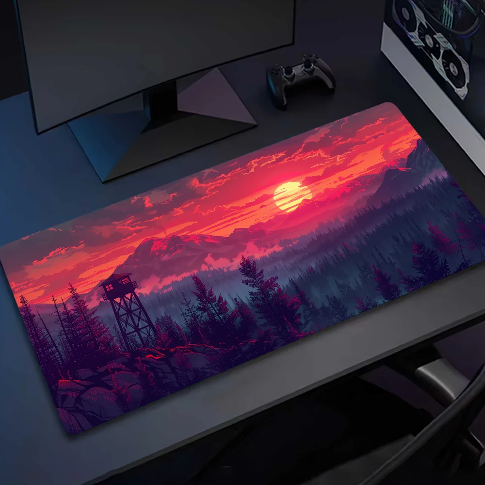 لوحة ماوس ألعاب كرتونية مخصصة ، حصير لوحة المفاتيح ، حصيرة مكتب ، إكسسوارات لغرفة نوم الفتيات المراهقات ، جلد غابة ساعة النار ، أنيمي #5