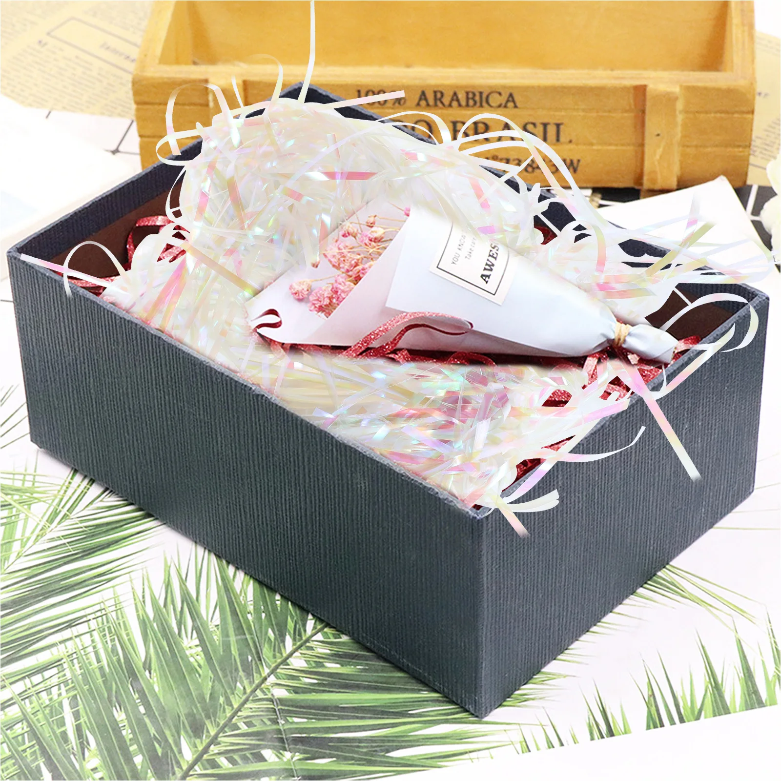 1 упаковка, красочная растрепанная папиросная подарочная коробка, наполнитель, материал «сделай сам», декор корзины, подарочная сумка, набивка для особых случаев