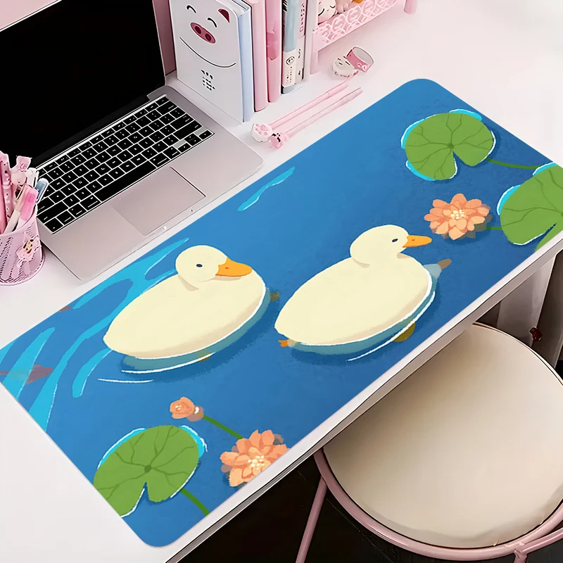 XXL Gaming Accessories Cartoon Gamer Keyboard Rubber Desk Mat Duck Non-Slip Laptop Notebook Office Mousepad 900X400 Mouse Mats