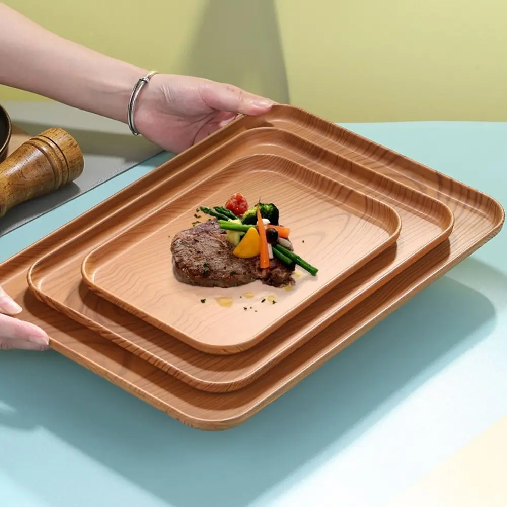 Nordic PP Pallet Plastic Tray Food Bread Pan Rectangular Storage Household Kitchen Supplies Hotel Service Tray Dessert