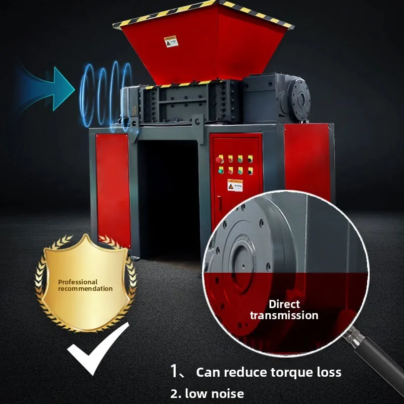Trituratore di scarti di plastica per pallet di legno a doppio albero per pneumatici metallici Trituratore elettronico per cavi di scarto domestici