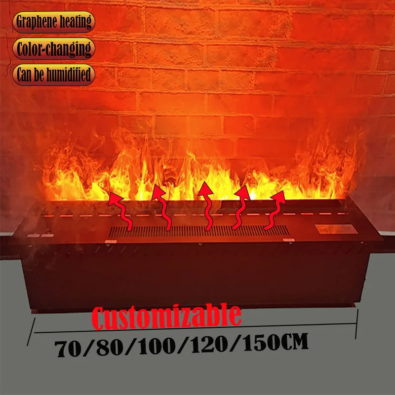

LED electronic fireplace decoration can be used for heating, warm air, steam, water mist, color fake fire, humidified fireplace