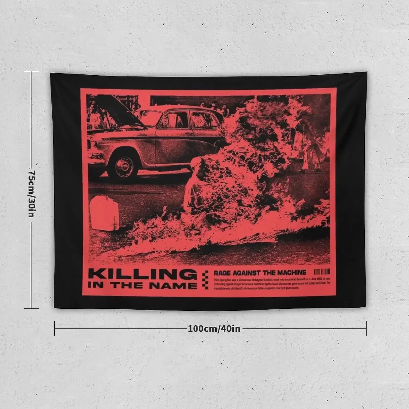 Killing In The Name. Rage Against The Machine Album Graphic Design. Tapestry Room Decore Aesthetic Custom Tapestry