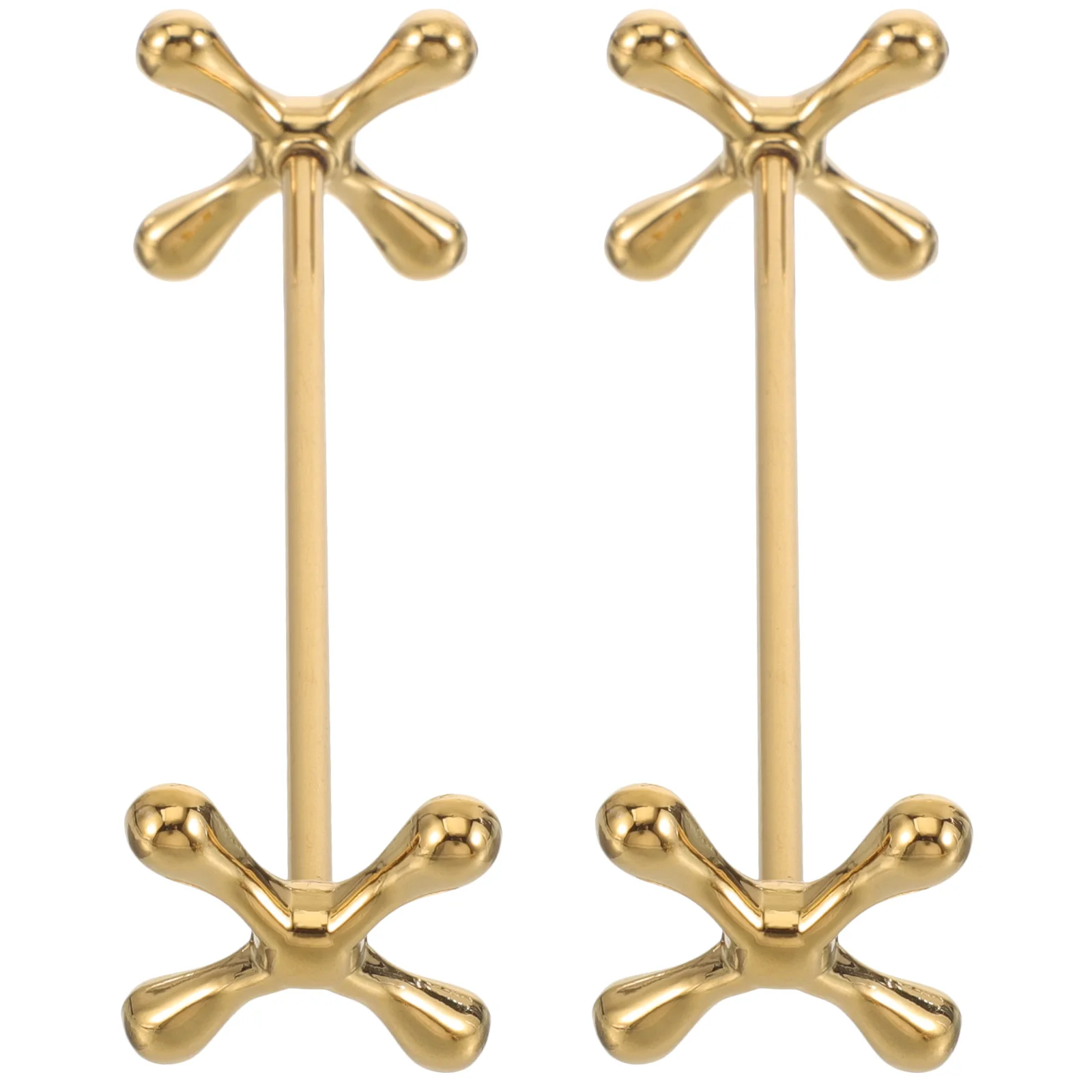 

2 Pcs Chopstick Rests Stainless Steel Golden Minimalist Practical Fork Spoon Holder Tableware Accessories Kitchen Dining