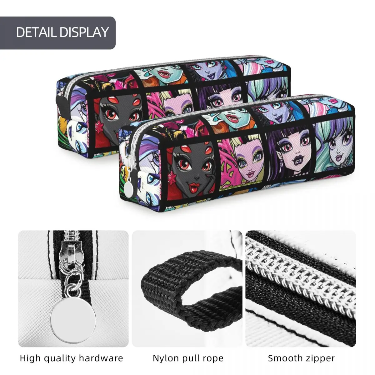 Monster High Collage Pencil Case Draculaura Pencilcases Pen for Student Large Storage Bags Students School Gifts Stationery