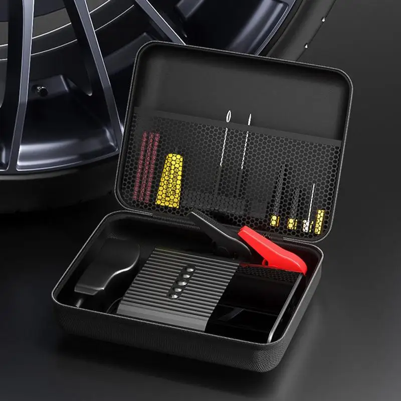 Car Vacuum Cleaner Storage Bag Black Repair Tools Zipper Case Box Air Pump Headphone Charger Data Cable Organizer Carrying Case