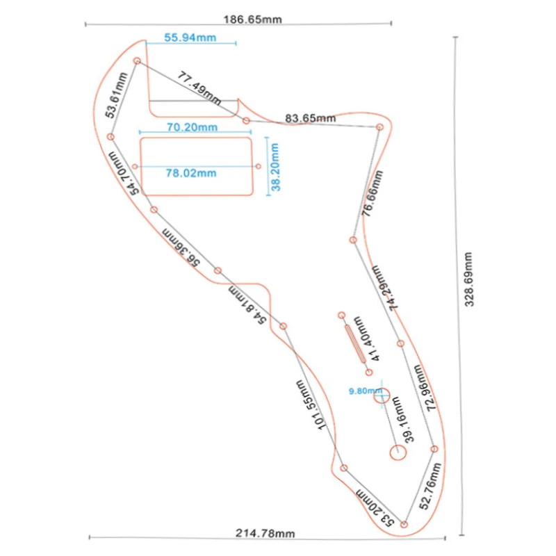 Xinyue Custom Guitar Parts For 12 Hole Screws US Tele 69 Thinline Guitar Pickguard With PAF Humbucker Scratch Plate
