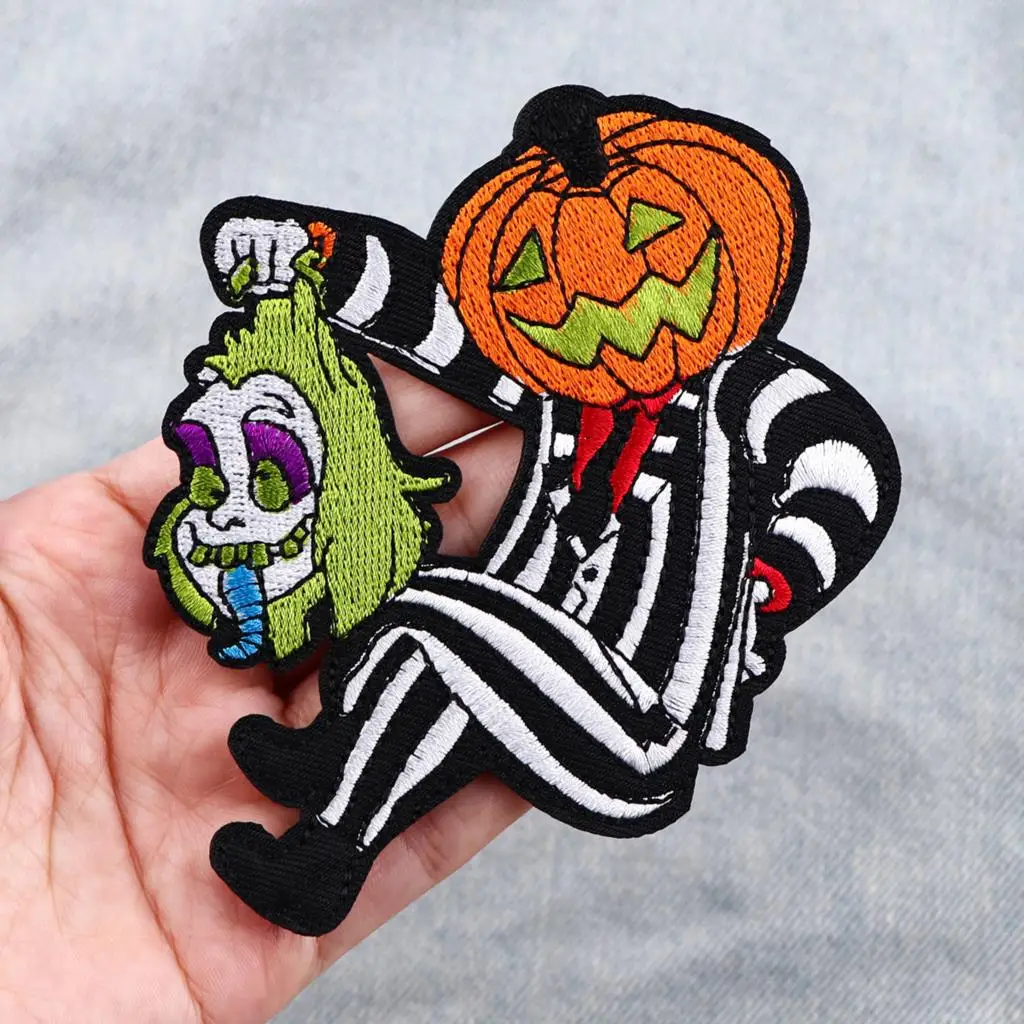 

Halloween Pumpkin Patches For Clothing Horror Embroiedered Patches On Clothes Iron On Patch For Backpack/Jecket Sticker Badge