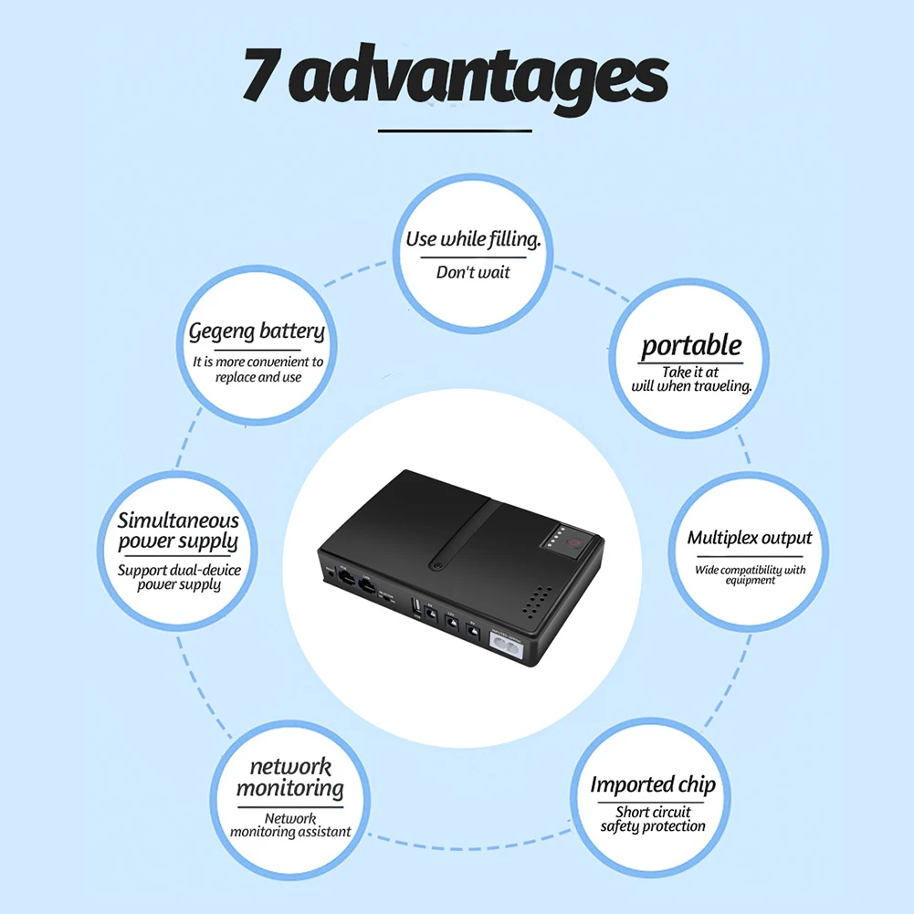 Dc1018l roteador 5v9v12v monitor óptico gato backup ininterrupto 10400mah dc fonte de alimentação carregador telefone celular ups ue/eua plug