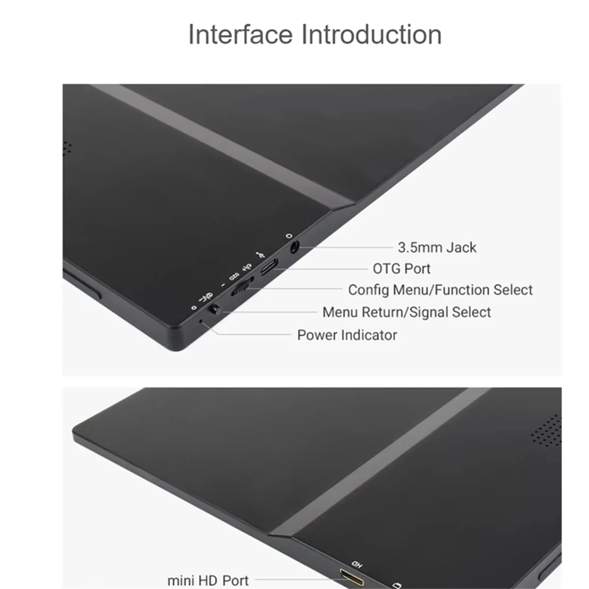 15.6 Inch Monitor with Stand for Raspberry Pi/Jetson Nano/PC/Game Console, No Touch IPS Screen US Plug