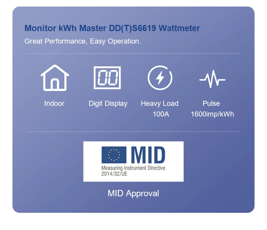 Classic Wall Mounted 5-100A 380V AC Three Phase 4 Wires LCD Digital Energy Meter kWh Power Consumption Electricity Measurement