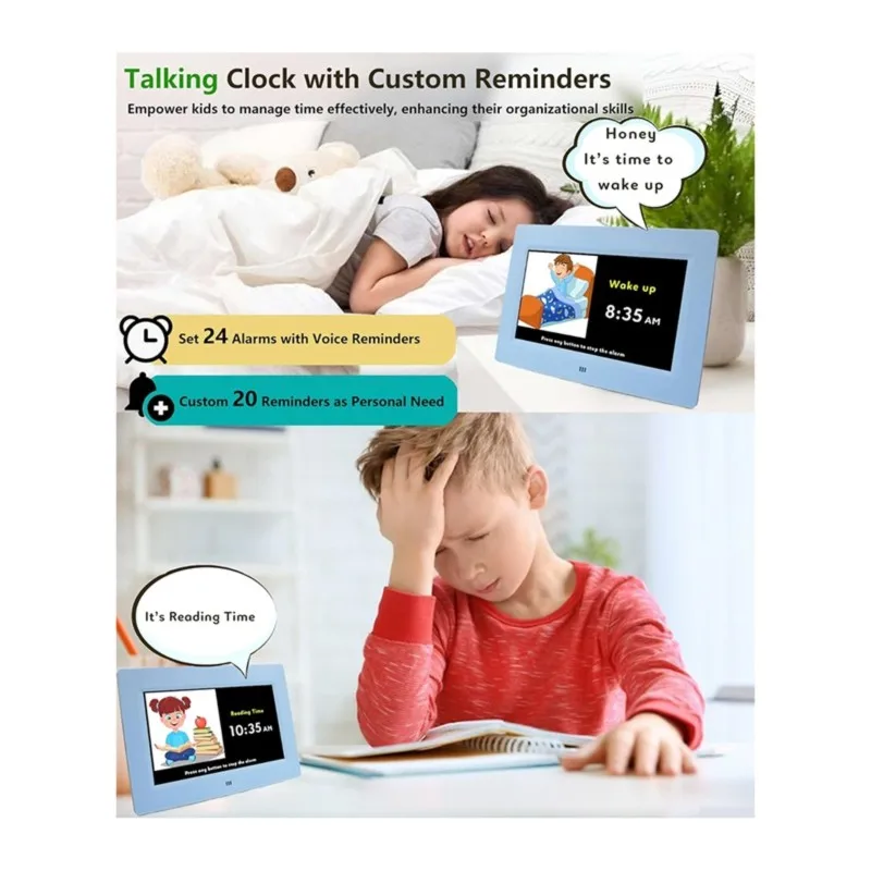 AB66-1Set Digital Teaching Clock With Checklist And Sleep Trainer, Easy To Use For Children, Including Remote Control EU Plug