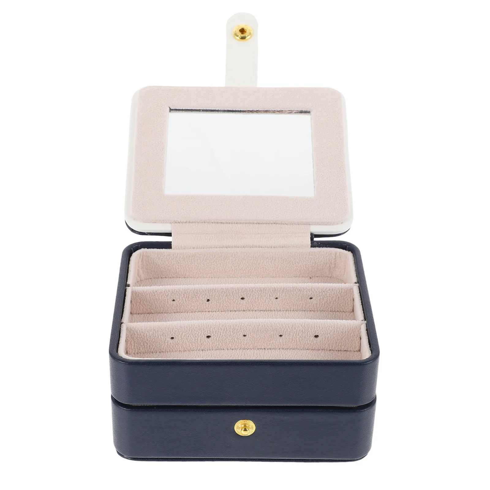 Jewelry Storage Box Double-Layer Divided Simple Organizer for Rings Necklaces Earrings Desktop Jewelry Holder Desktop Box