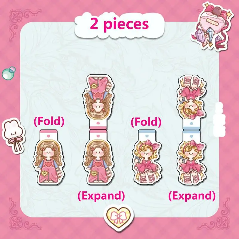 Magnetic Bookmark Cute Page Marker Bookmark Reading Book Marker 2pcs Portable Reading Book Markup Card Stationery Supplies For