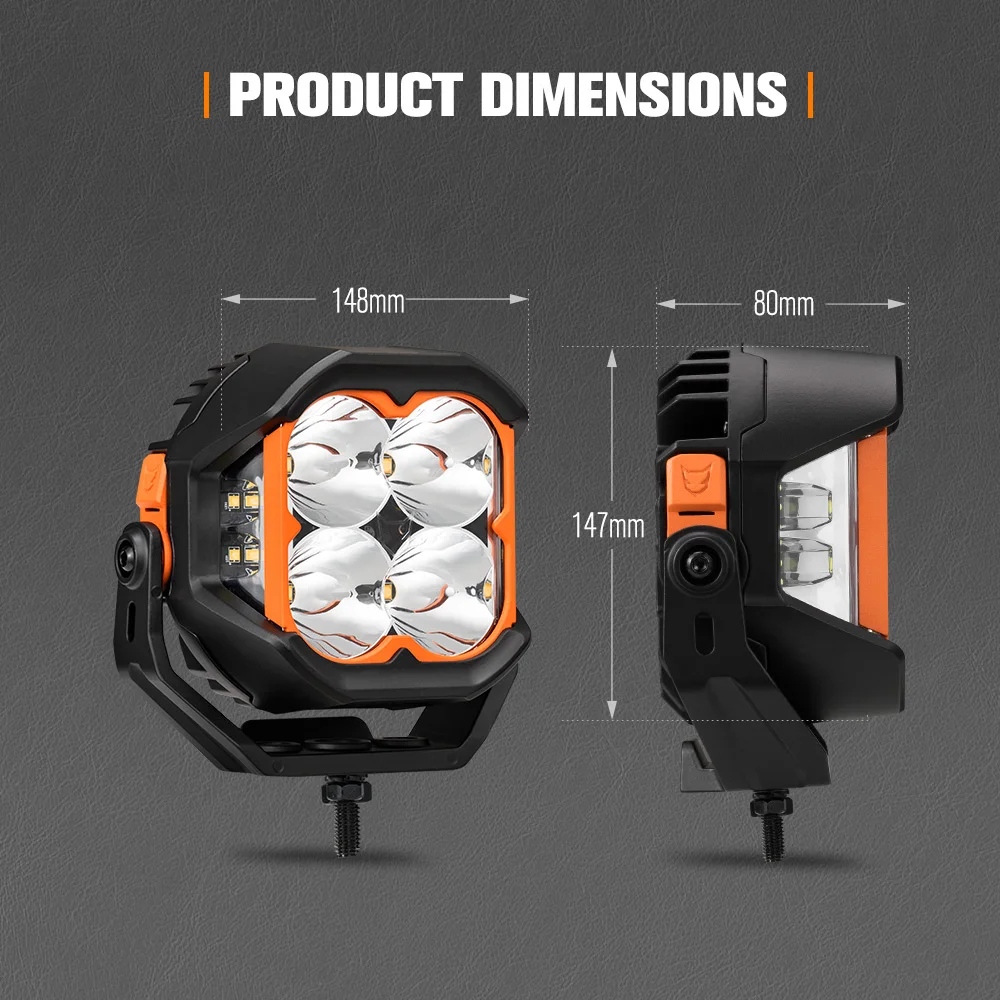 LIGHTFOX Fascio combinato da 5 pollici 128w Gruppo fuoristrada ausiliario Led Pod Light Lampada da lavoro a LED 4x4 Faretto a LED