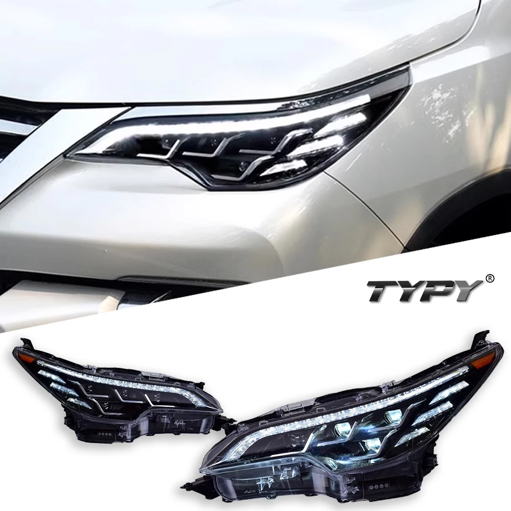 

Автомобильная фара TYPY для Toyota Fortuner 2016-2020, обновленная, модифицированная для нового DRL, динамический указатель поворота, светодиодная фара, автоаксессуары