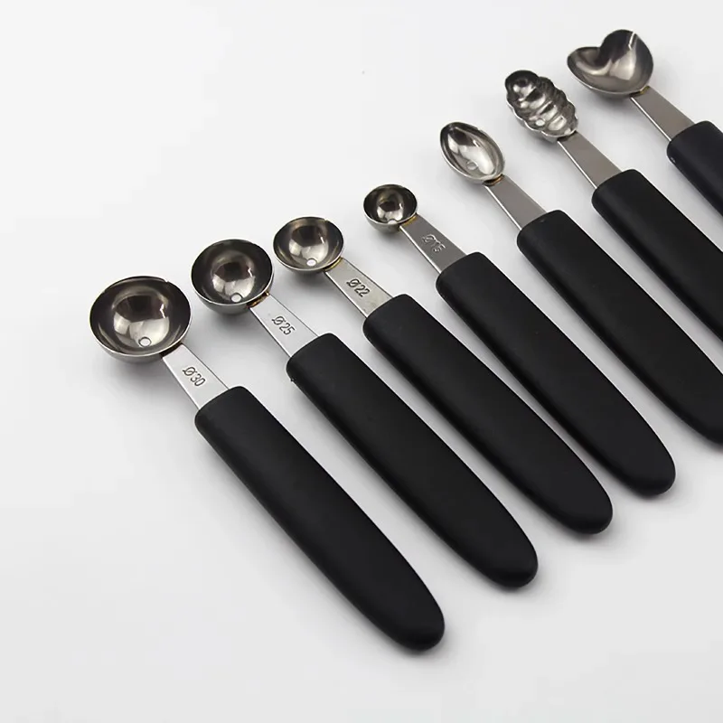Stainless Steel Ice Cream Scoop Set, 7-Piece Stainless Scoop Set - 7pcs Fruit Dessert Tools for Kitchen for Ice Cream, Fruits