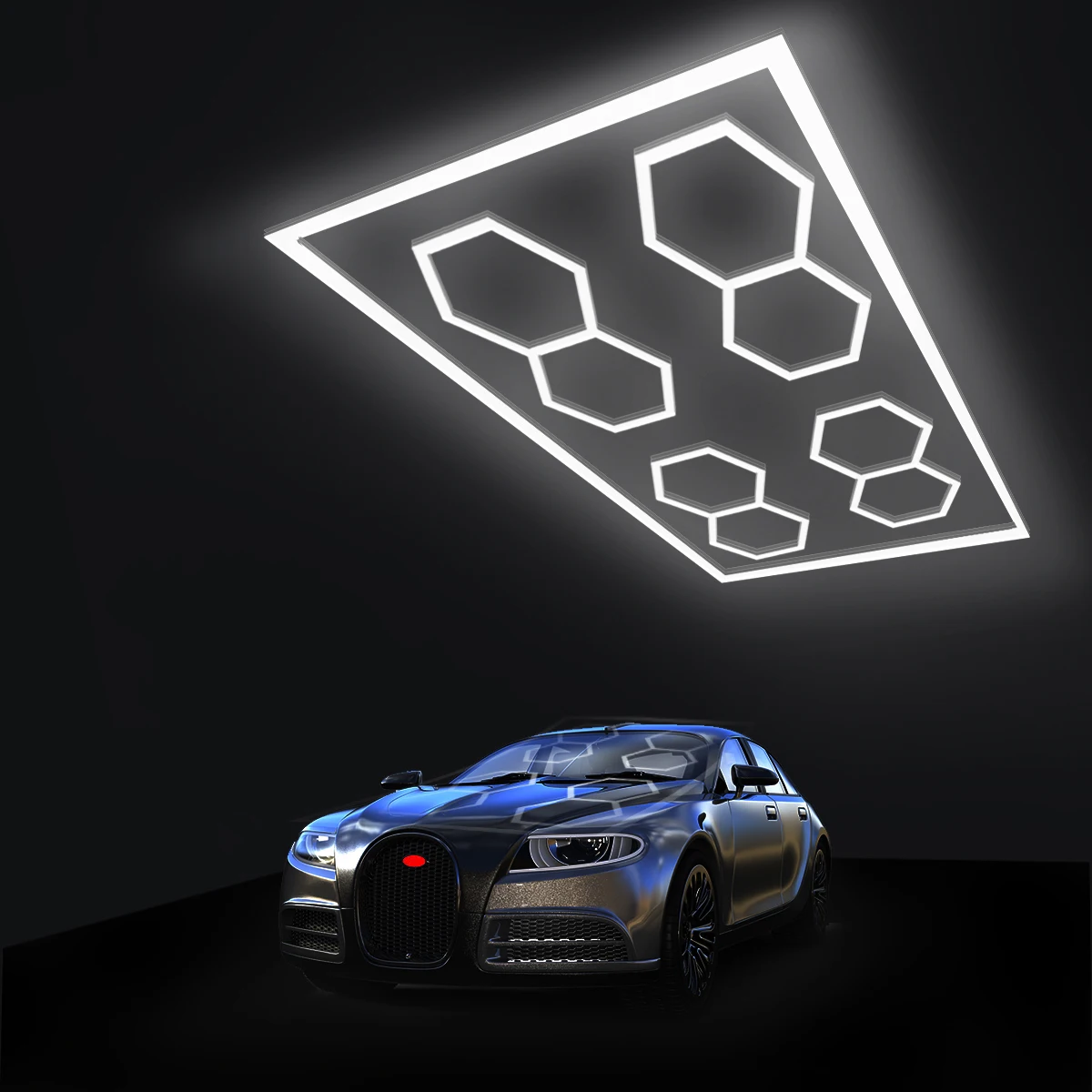 

Factory Sell Hexagonal Grid Led Light Honeycomb Garage Lamp Led Hexagon Morden Ceiling Lights For Auto Detailing Shop Garage