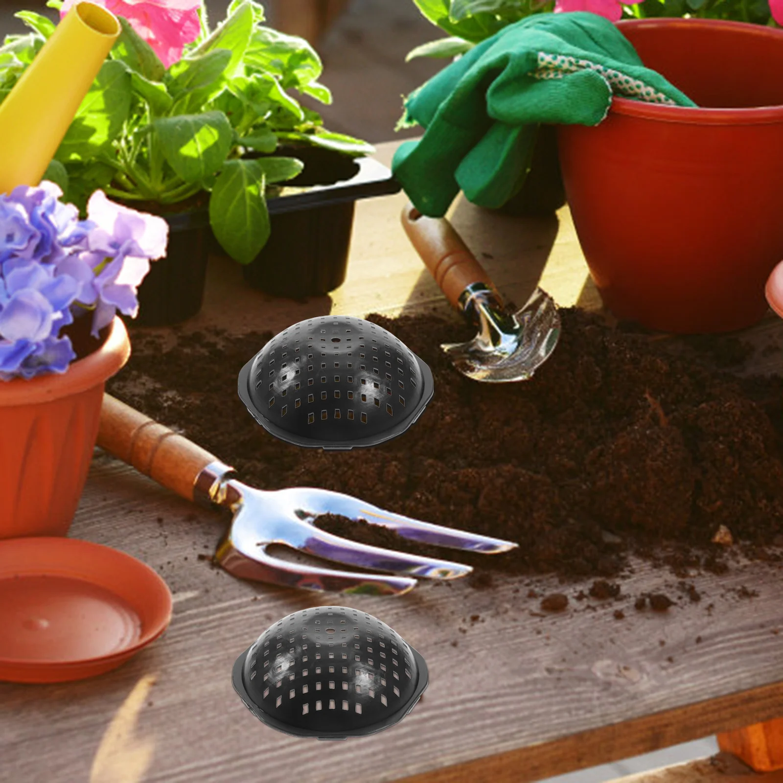 

50pcs Flower Pot Hole Mesh Pads Plastic Planter Bottom Grid Mat For Drainage Soil Retention Reusable Bonsai Pot Accessory Garden