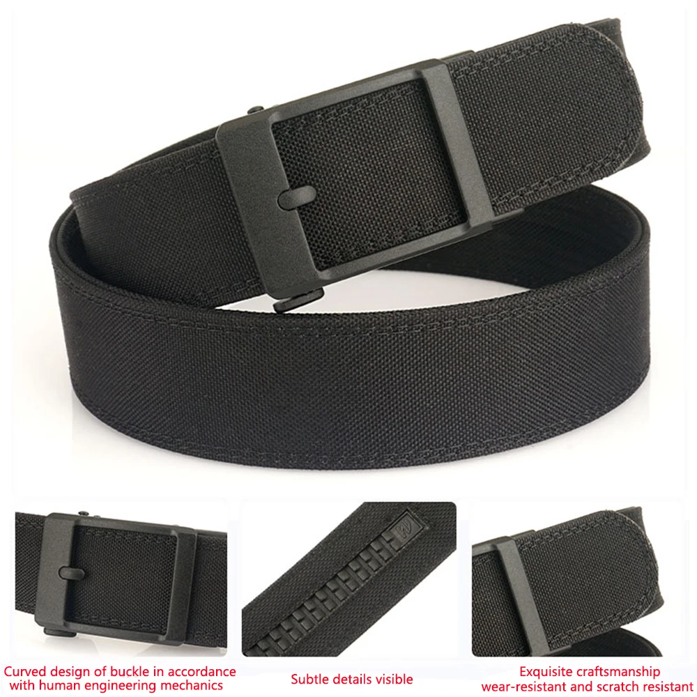 TUSHI Robuster 4,3 cm breiter, verdickter Gürtel aus doppellagigem Nylongewebe mit automatischer Schnalle für Herren – vielseitig einsetzbar für Freizeit und Outdoor – Detail 12