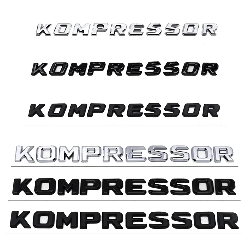 3D ABS KOMPRESSOR Logo Car Badge Emblem Decals Sticker For Mercedes Benz C180 C200 W212 C55 CLK200 W204 W205 SLK230 CLS350 E300