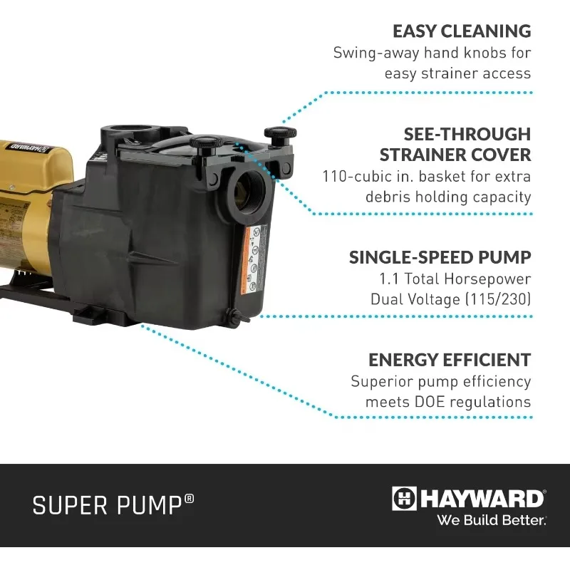 .W3SP2607X10 Super Pump Pool Pump, 1 HP, Authenticity Guarantee