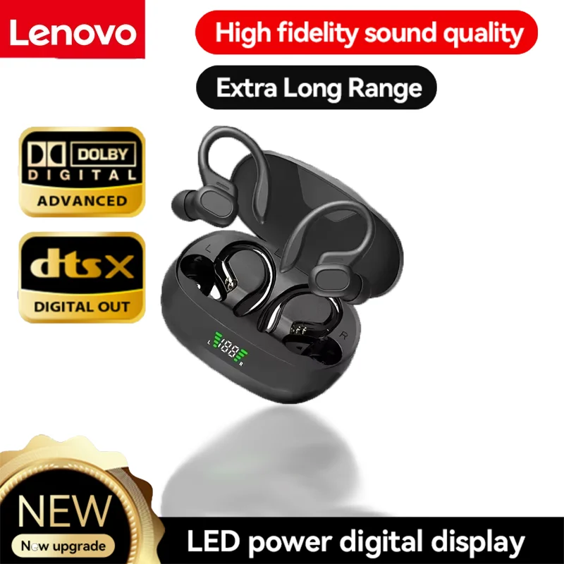 سماعات لينوفو اللاسلكية، سماعات أذن رياضية هاي فاي ستيريو مقاومة للماء، سماعات أذن ستيريو لاسلكية حقيقية (TWS)