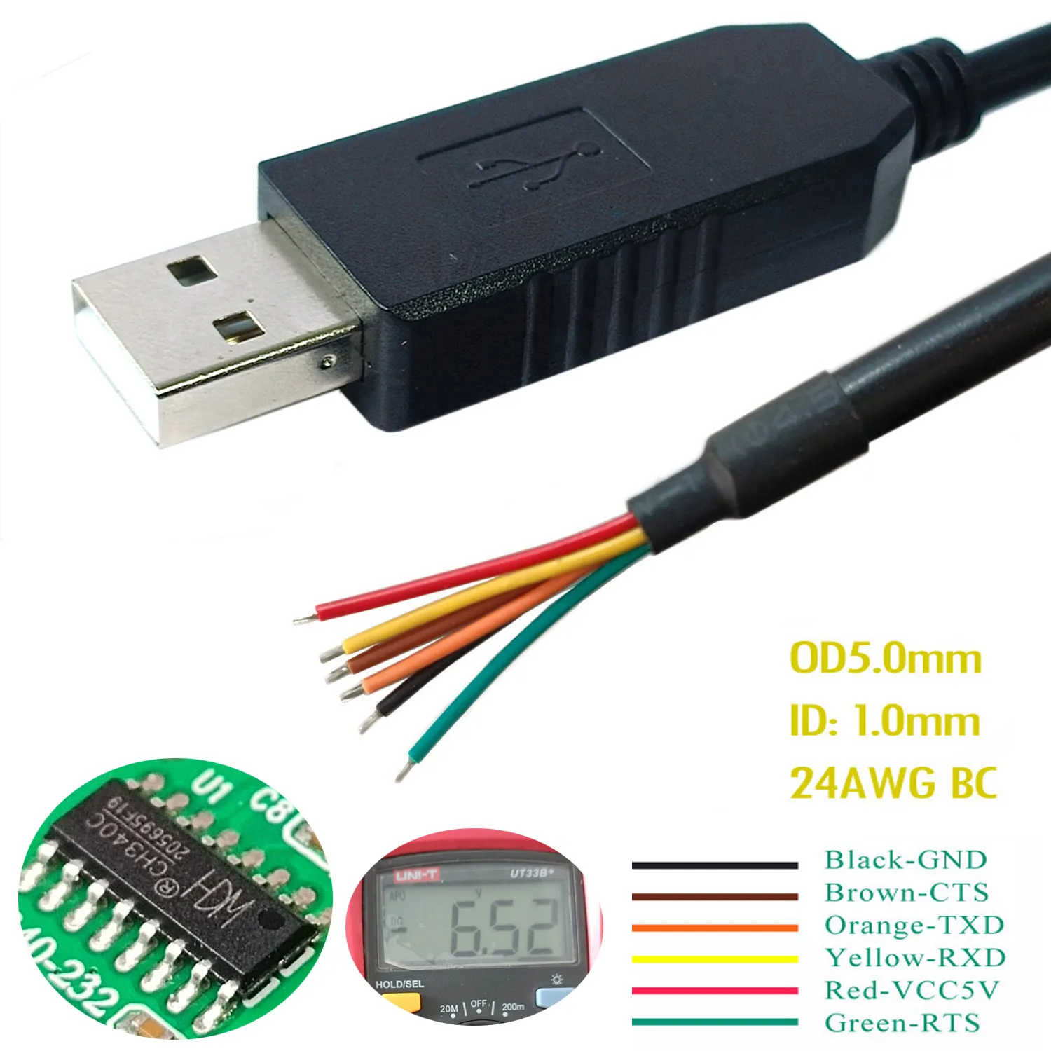 USB Serial CH340 COM RS232 Converter Adapter CBL for BMS Router PLC Controller Servo Driver PC Config Program Comtest Upgrade CB