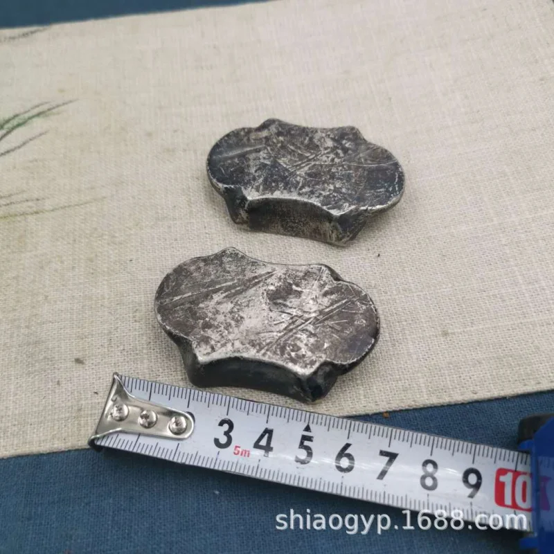 Vintage Silver Ingot Silver Bar Collectible Ornament Ancient White Copper Silver Qing Dynasty Treasury Silver Ingot Antique Movi