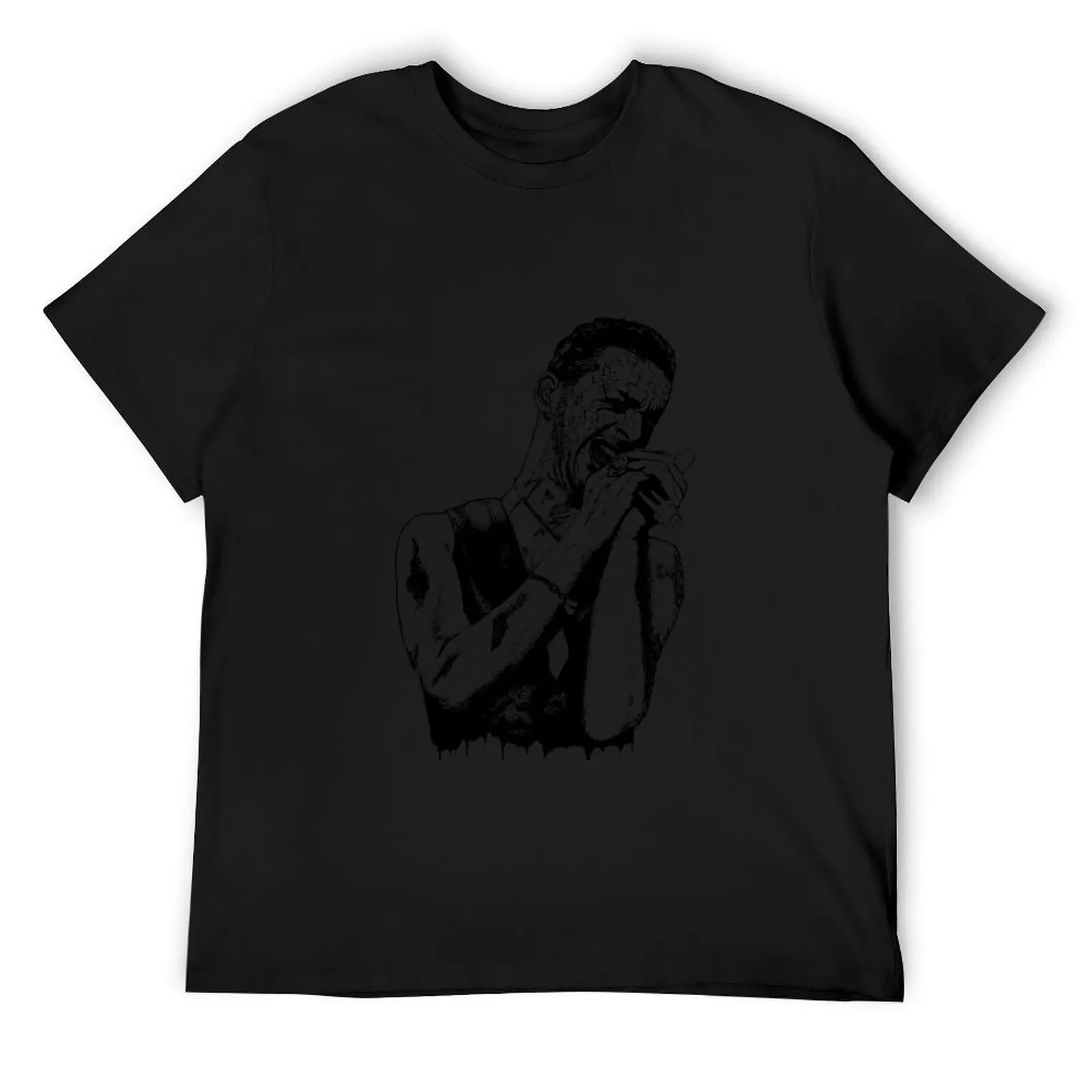 

Dave Gahan The 1st Black Portrait Pen Drawing Transparent T-Shirt designer shirts Anime t-shirt sweat shirts, men