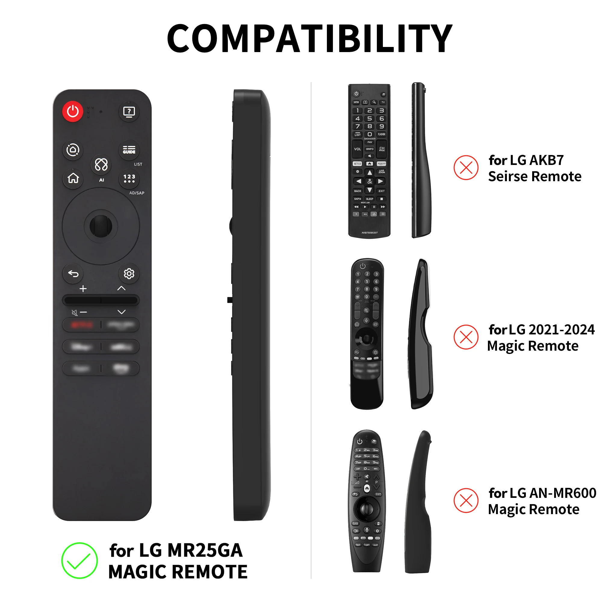 Silicone Case for LG MR25GA Magic Remote Shockproof Washable Cover for 2025 LG OLED Smart TV AI-C5/B5/G5/M5 Series Remote