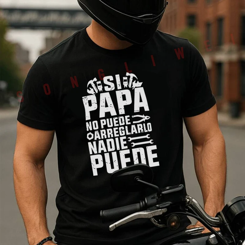 

Retro If Dad Can't Fix It Men's Fashion Moto T-shirt Casual Trendy Tshirts For Summer Comfortable Short Sleeve Tops
