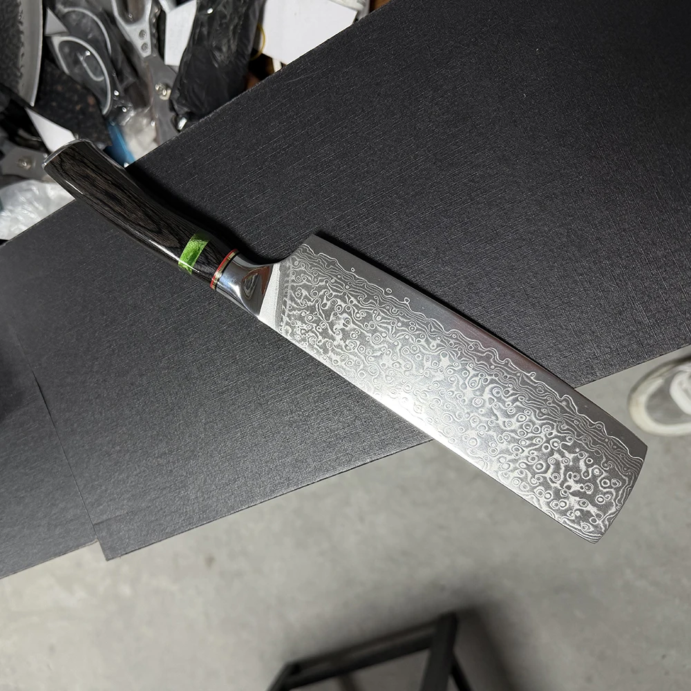 6.7 Inch Petty Knife 67-Layers Damascus Steel Blade Nakiri Chef's Cleaver Meat Slicing Vegetables Kitchen Knives Wood Handle