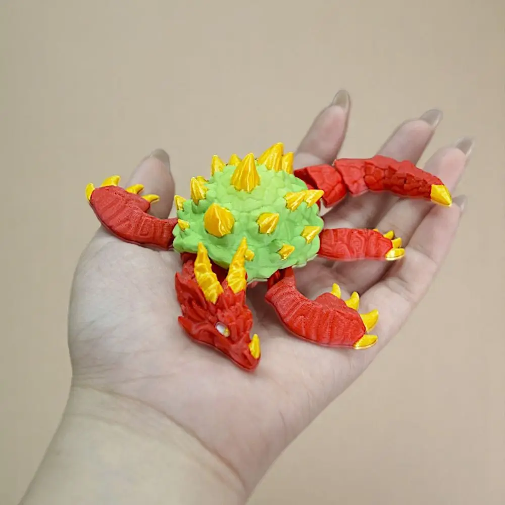 Big Eyes 3D Printed Dragon Turtle Model Realistic Design Plastic Material Articulated Dragon Turtle Doll 3D Printing Technology