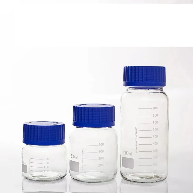 25ml To 1000ml Lab Transparent/Brown Screw Cap Reagent Bottle Sealed Bottle Glass Laboratory Sample Bottle ,Without Gasket view 4