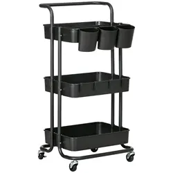 Homcom Hulpwagen met 3-niveau wielen met handvat 42X38X86,5 cm