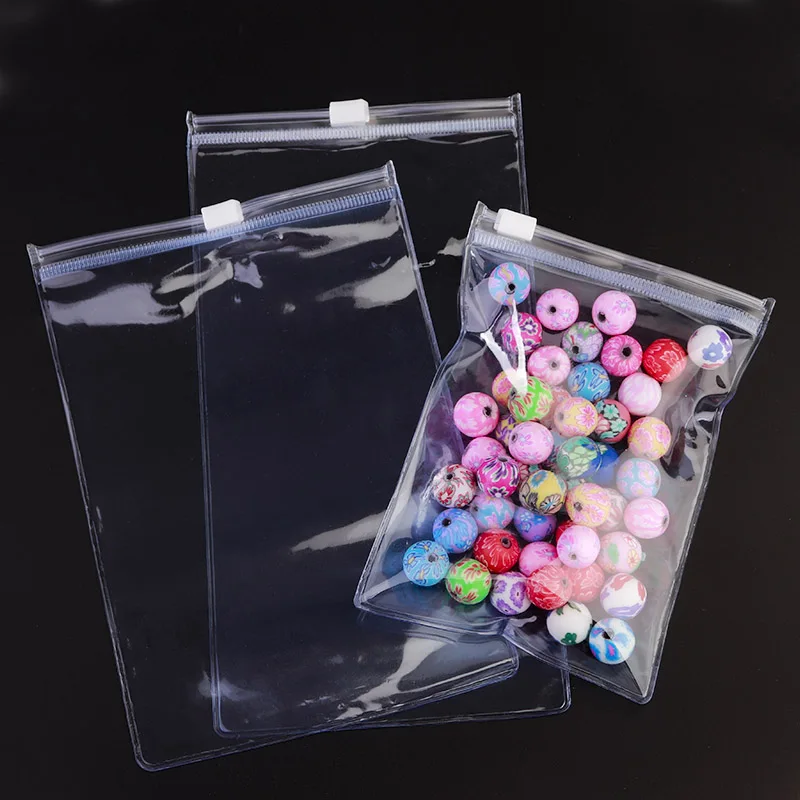 

10PCS Thick Light Blue Plastic Ziplock Trinkets Bag DIY PVC Anti-oxidation Rings Beads Resealable Gift Packaging Pouches