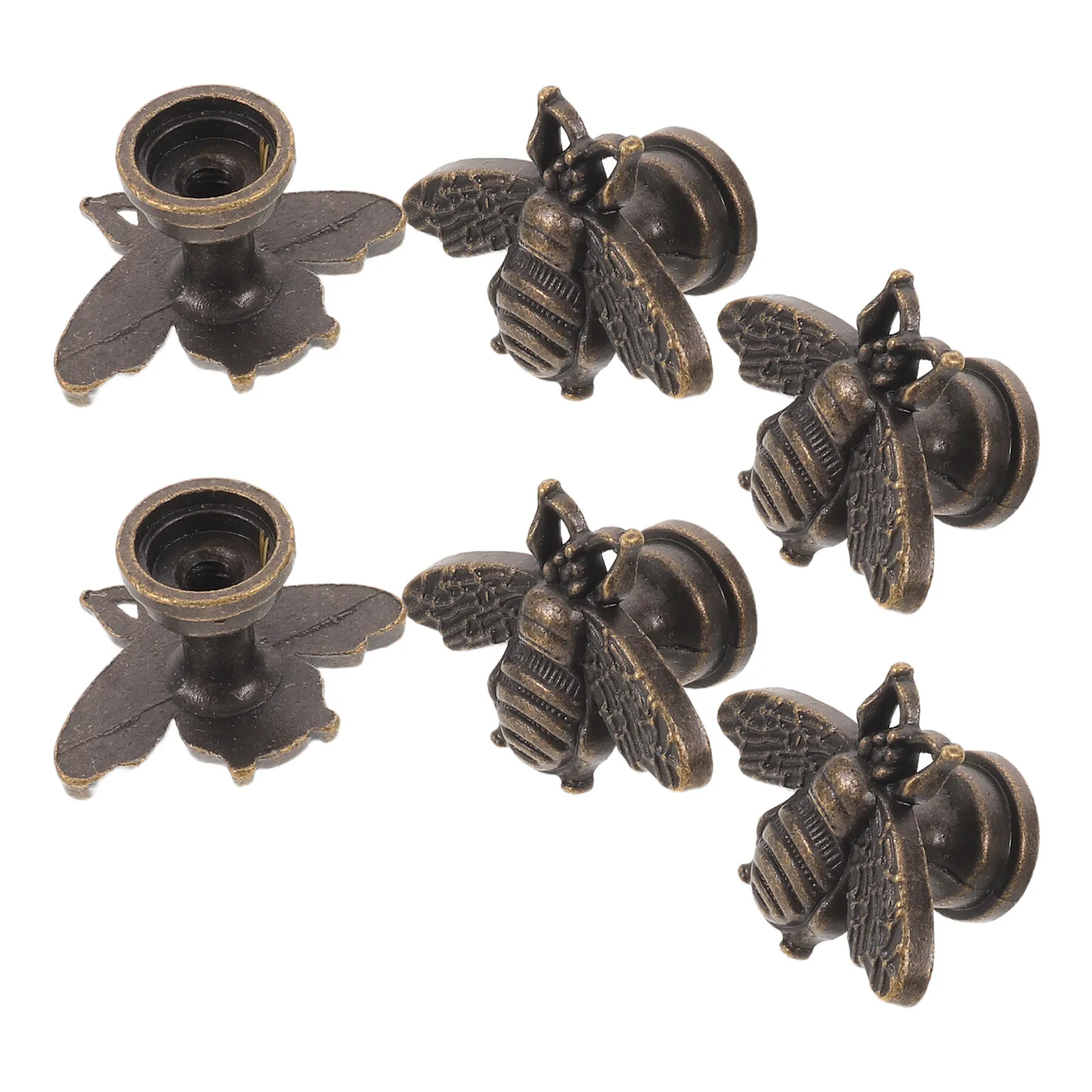 6Pcs Bee Cabinet Pull Handles Vintage Animal Drawer Knobs for Kitchen Bathroom Furniture Rustic Decorative Hardware