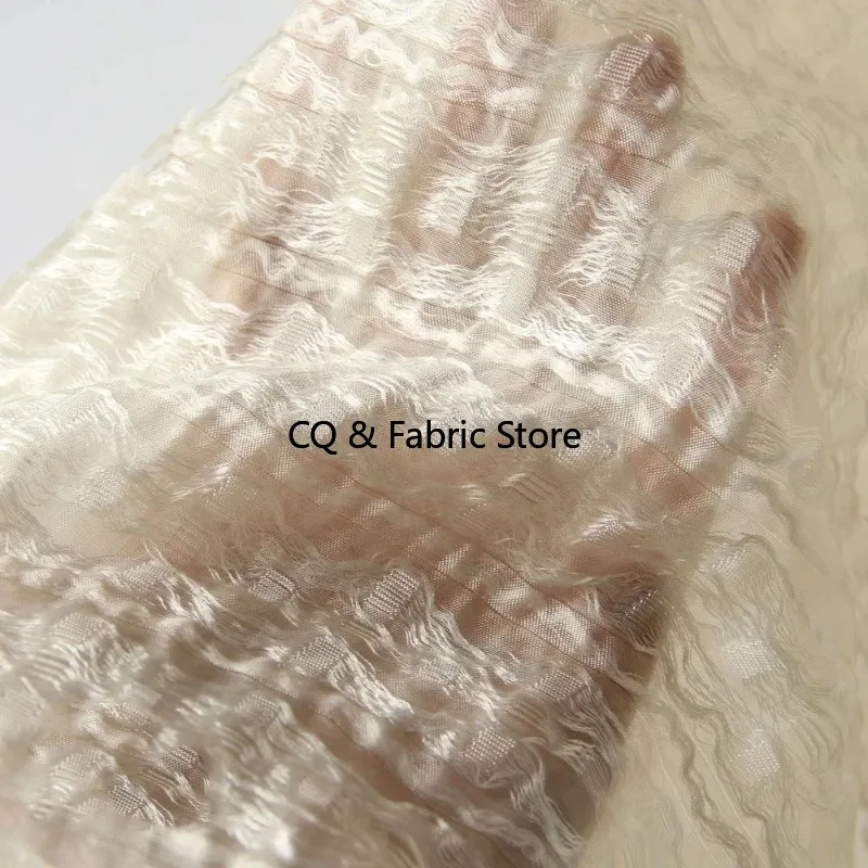 

Двухслойная дизайнерская ткань с шелковистой текстурой для юбки на подтяжках, модная ткань, креативная одежда «сделай сам»