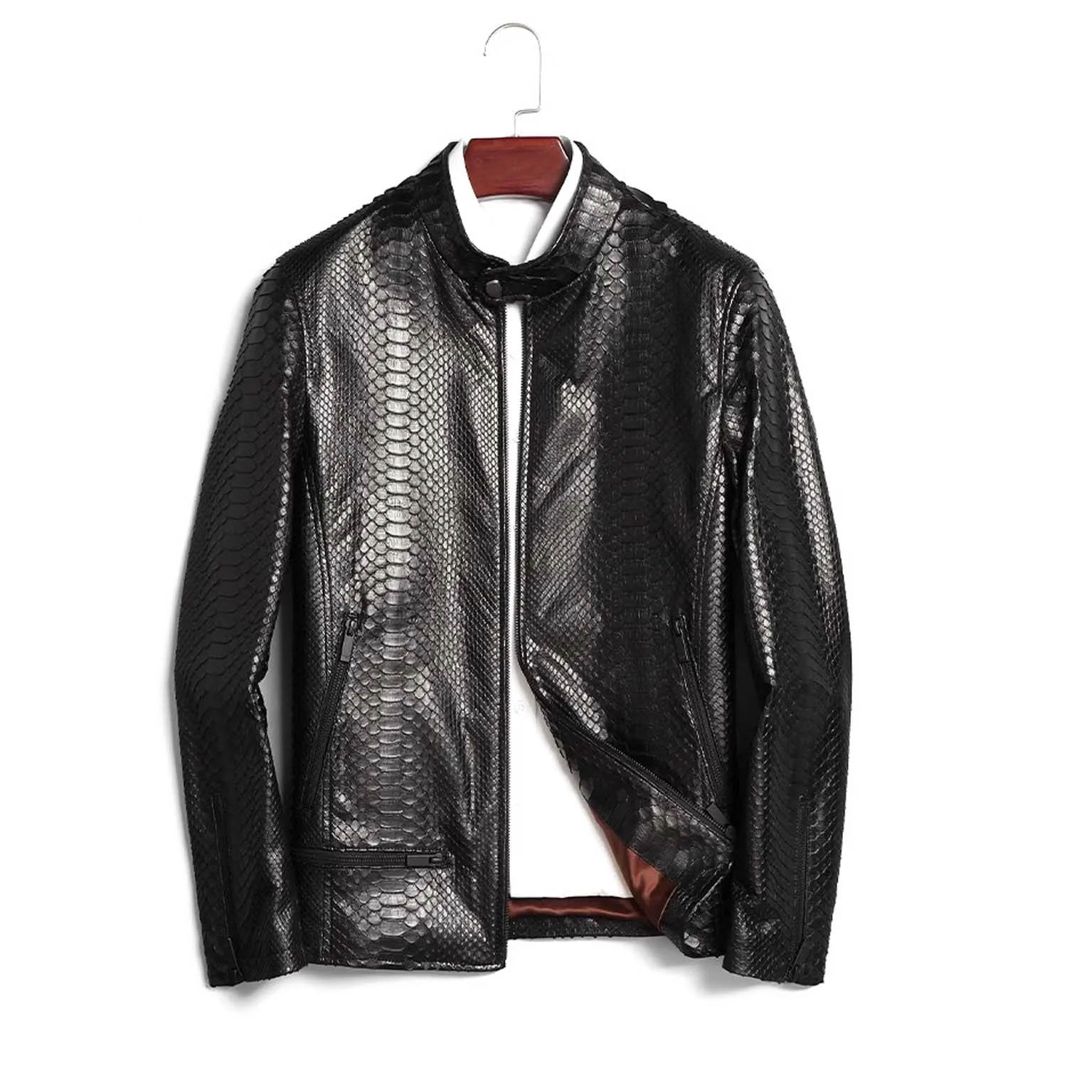 Kaisai Piyi Python Skin Men's Leather Jacket