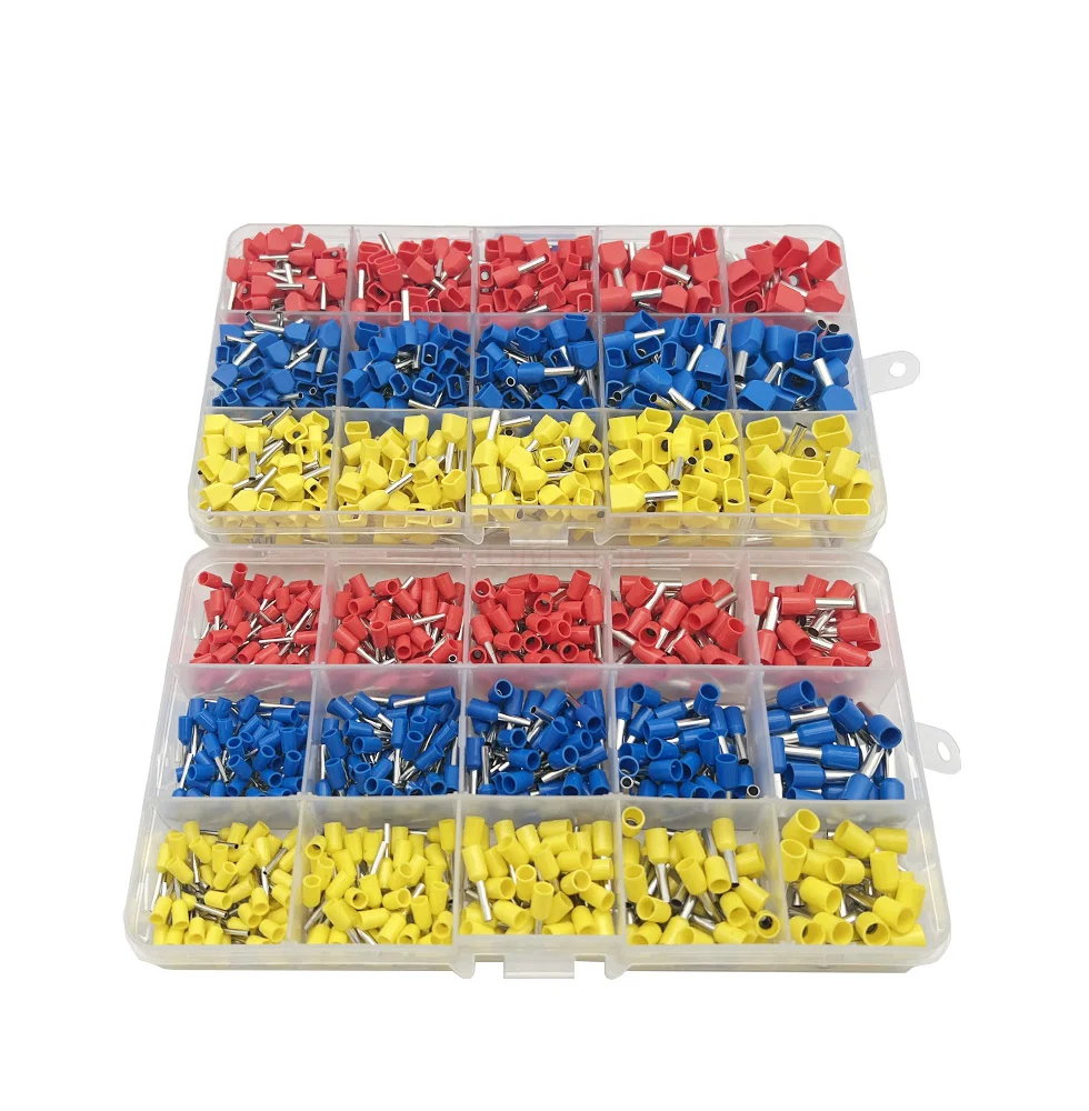 600pcs/720pcs Mixed Copper Wire Crimp Tube Connector Spade Insulated Cord Pin End Cable Wire Terminal Electrical Hand Tool Set