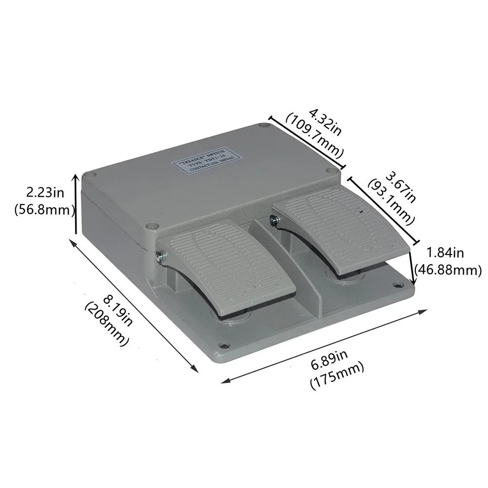 Gray Industrial Foot Switch Withstand Voltage 2000V AC 1min Electrical Life 100,000 Cycles For Industrial Machines