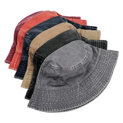 Popular Unisex Cotton Summer Washed Jeans Bucket Hat Cap For Women Spring Fisherman Hat Outdoor Travel Sunshade Gift