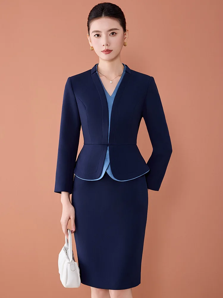 New autumn formal suits for women: elegant workwear for jewelry stores, beauticians, hotel managers, and front desk staff