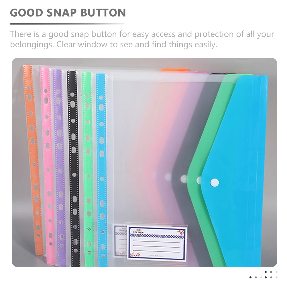 6 Pcs Card Binder File Holders Loose-leaf Pouches Handheld Pp Pockets Student Use Storage Bags Documents