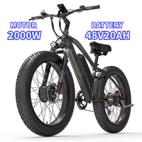 E Bike 2000W Dual Motor 48V20AH Lithium Battery Hydraulic Disc Brake Electric Bicycle 26-Inch Fat Tire Mountain Electric Bike