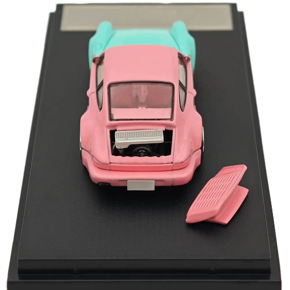 Modelo de exhibición coleccionable 1:64 930 911 Turbo Black Bird motor de cubierta abierta modelo de coche fundido a presión, 14+, para colección y regalo