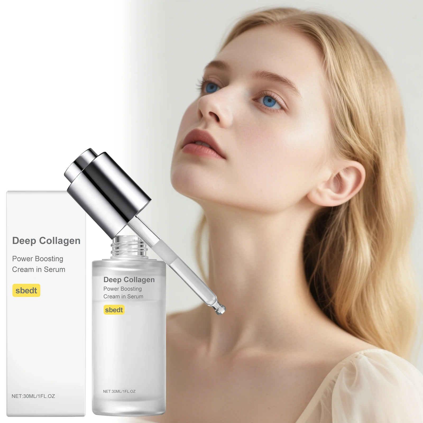 Crema Potenciadora de Colágeno Profundo en Sérum, Ampolla Coreana para Piel de Cristal, Antienvejecimiento, Reafirmante, Rellenadora, Hidratante, con Elasticidad y Nutrición