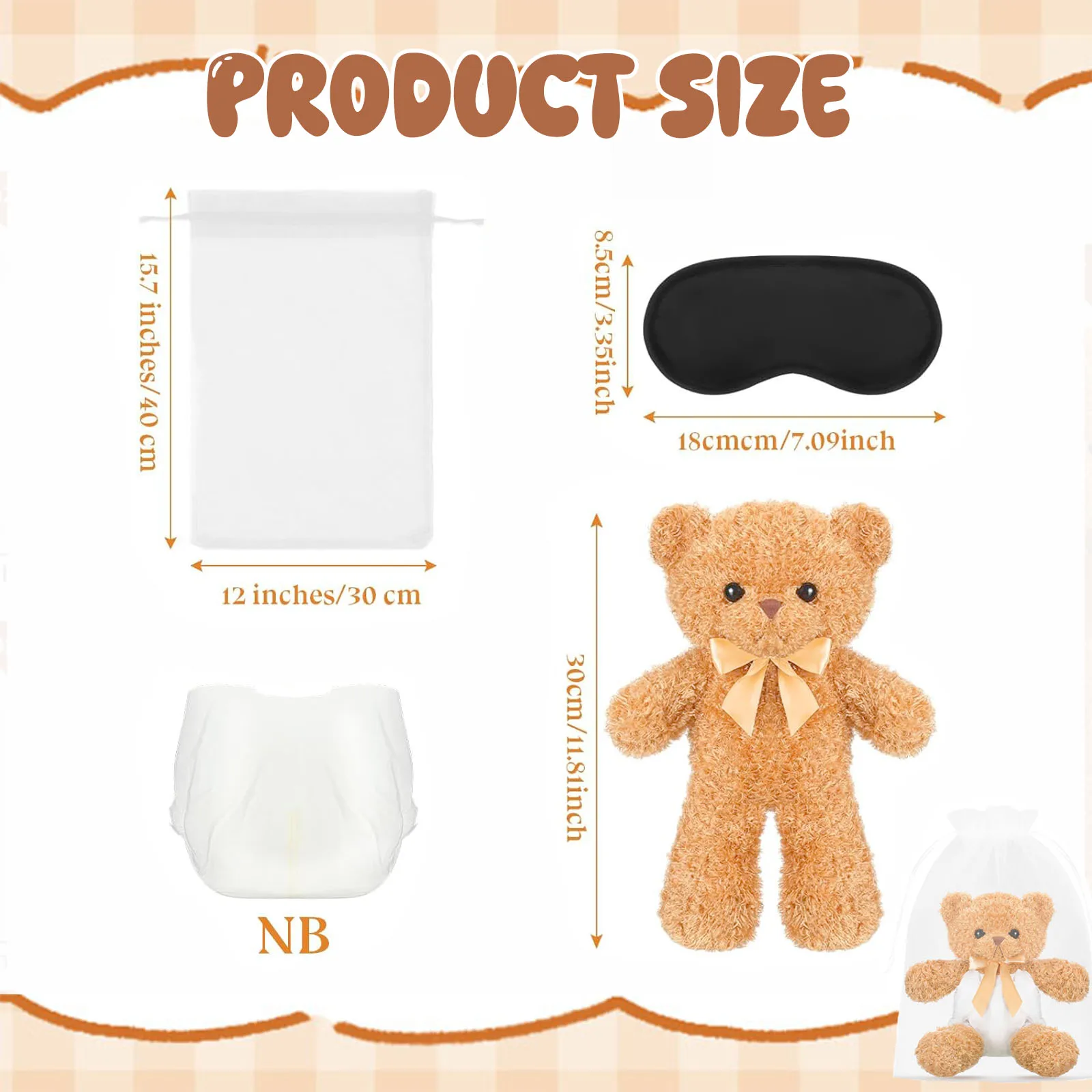 4/6/8/12 Sets Baby Shower Games Prizes Gifts Baby Doll Diapers Bear Blindfolded Diaper Changing Gender Reveal Baby Shower Favors view 6