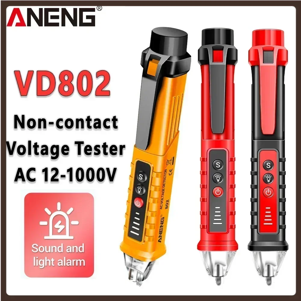 ANENG VD802 Non-contact AC Voltage Detector Tester Meter 12V-1000v Pen Style Electric Indicator LED voltage meter